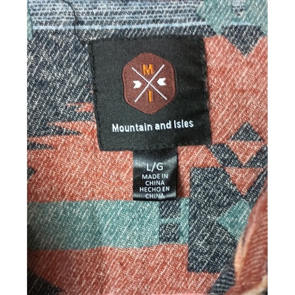 Womens Shacket‎ Large Aztec Southwest Western Tribal Button Up Shirt Flannel K - Picture 2 of 7